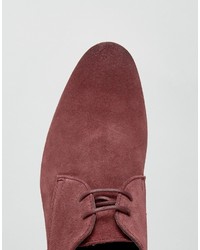 Chaussures derby en daim pourpre foncé Asos