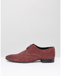 Chaussures derby en daim pourpre foncé Asos