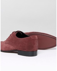 Chaussures derby en daim pourpre foncé Asos