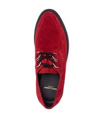 Chaussures derby en daim rouges Saint Laurent