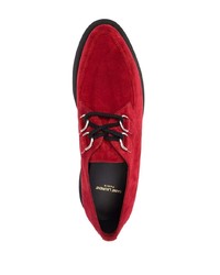 Chaussures derby en daim rouges Saint Laurent