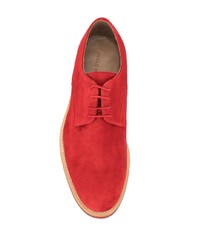 Chaussures derby en daim rouges Manolo Blahnik