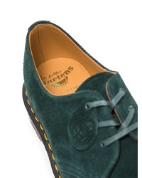 Chaussures derby en daim vert foncé Dr. Martens