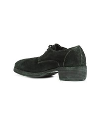 Chaussures derby en daim vert foncé Guidi
