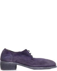 Chaussures derby en daim violettes