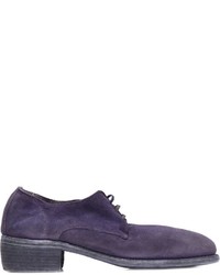 Chaussures derby en daim violettes Guidi