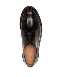 Chaussures derby en satin marron foncé Grenson