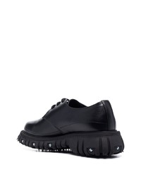 Chaussures derby en toile épaisses noires PHILEO PARIS