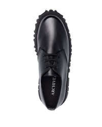 Chaussures derby en toile épaisses noires PHILEO PARIS