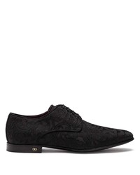 Chaussures derby en toile imprimées noires Dolce & Gabbana