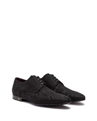 Chaussures derby en toile imprimées noires Dolce & Gabbana