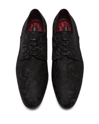 Chaussures derby en toile imprimées noires Dolce & Gabbana