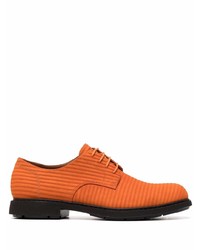 Chaussures derby en toile orange