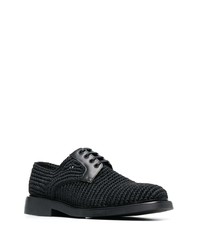 Chaussures derby en toile tressées noires Bottega Veneta