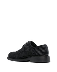 Chaussures derby en toile tressées noires Bottega Veneta