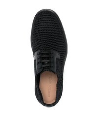 Chaussures derby en toile tressées noires Bottega Veneta