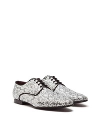 Chaussures derby pailletées argentées Dolce & Gabbana