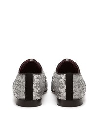 Chaussures derby pailletées argentées Dolce & Gabbana