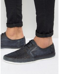 Chaussures derby tressées bleu marine