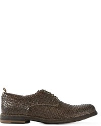 Chaussures derby tressées marron foncé