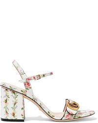 Chaussures en cuir à fleurs blanches