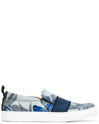 Chaussures en cuir à fleurs bleues Christian Pellizzari