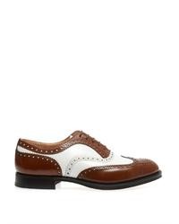 Chaussures en cuir blanc et marron