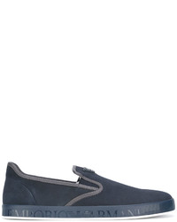 Chaussures en cuir bleu marine Emporio Armani