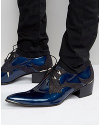 Chaussures en cuir bleu marine Jeffery West