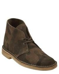 Chaussures en cuir camouflage marron foncé