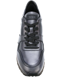 Chaussures en cuir gris foncé Tod's