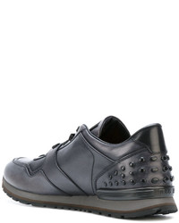 Chaussures en cuir gris foncé Tod's