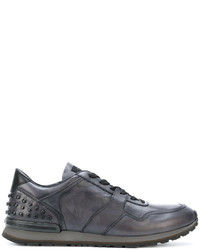 Chaussures en cuir gris foncé Tod's