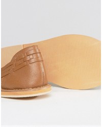 Chaussures en cuir marron clair Asos