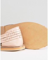 Chaussures en cuir marron clair Asos