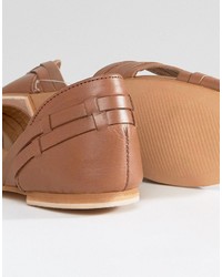 Chaussures en cuir marron clair Asos