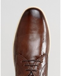 Chaussures en cuir marron foncé Base London