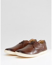 Chaussures en cuir marron foncé Base London