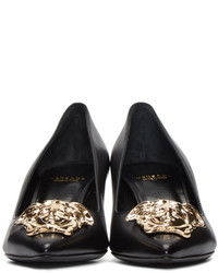 Chaussures en cuir noires Versace