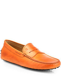 Chaussures en cuir orange