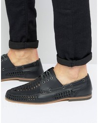 Chaussures en cuir tressées noires Asos