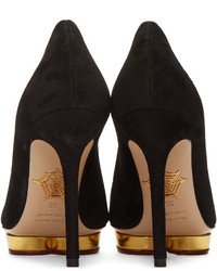 Chaussures en daim noires Charlotte Olympia