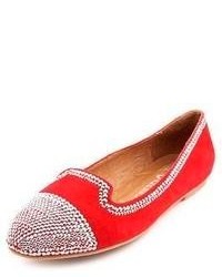 Chaussures en daim ornées rouges