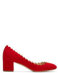Chaussures en daim rouges Chloé