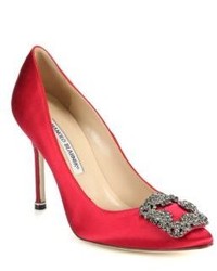 Chaussures en satin rouges