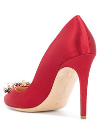 Chaussures en soie rouges Rupert Sanderson