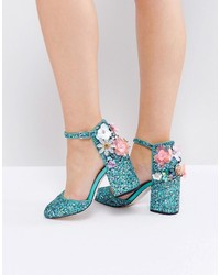 Chaussures ornées turquoise