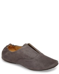 Chaussures plates en cuir gris foncé