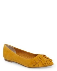 Chaussures plates en cuir jaunes