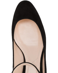 Chaussures plates en daim ornées noires Nicholas Kirkwood